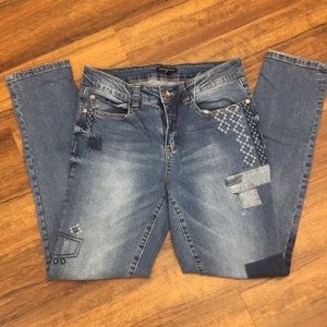 Patchwork Jeans Cropped Size 8